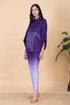Buy_Chambray & CO._Purple Silk Embroidery Collared Yvette Flower Shirt And Ombre Pant Set _Online_at_Aza_Fashions