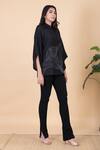Buy_Chambray & CO._Black Silk Embroidery Collared Maze Shirt And Wide Legged Pant Set _Online_at_Aza_Fashions