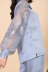 Buy_Chambray & CO._Grey Silk Embroidery Collared Iza Shirt And Pant Set _Online_at_Aza_Fashions