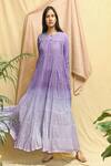 Shop Chambray & CO. Purple Cotton Embroidery Round Neck Ombre Maxi Dress Online at Aza Fashions Shop_Chambray & CO._Purple Cotton Embroidery Round Neck Ombre Maxi Dress _Online_at_Aza_Fashions