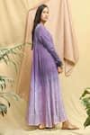 Chambray & CO. Purple Cotton Embroidery Round Neck Ombre Maxi Dress at Aza Fashions Chambray & CO._Purple Cotton Embroidery Round Neck Ombre Maxi Dress _at_Aza_Fashions