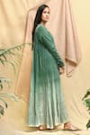 Chambray & CO. Green Cotton Embroidery Round Neck Ombre Tiered Maxi Dress at Aza Fashions Chambray & CO._Green Cotton Embroidery Round Neck Ombre Tiered Maxi Dress _at_Aza_Fashions