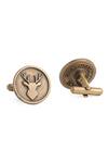 Buy_Cosa Nostraa_Gold Imperial Stag Cufflinks_Online_at_Aza_Fashions