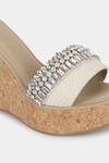 Shop_Aanchal Sayal_Ivory Embroidered Anni Stone Work Strap Wedges_Online_at_Aza_Fashions