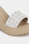 Shop_Aanchal Sayal_Beige Embroidered Fling Sequin And Pearl Wedges_Online_at_Aza_Fashions