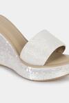 Shop_Aanchal Sayal_Silver Embroidered Forest Sequin Wedges_Online_at_Aza_Fashions