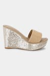 Buy_Aanchal Sayal_Beige Embroidered Frida Sequin And Cutdana Wedges_Online_at_Aza_Fashions