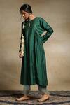 Buy_Weaver Story_Green Handwoven Pure Chanderi Zari Round Embroidered Kurta And Pant Set _Online_at_Aza_Fashions