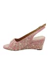 Shop_Veruschka by Payal Kothari_Pink Zardozi Embroidered Chikara Wedges _Online_at_Aza_Fashions