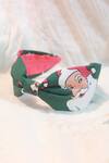 Choko_Green Santa Xmas Turban Headband_at_Aza_Fashions