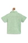 Shop_Charkhee_Green Spread Collar Shirt And Shorts Set For Boys_Online_at_Aza_Fashions