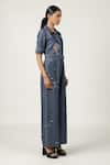Shop_Shahin Mannan_Blue Denim Embroidery, Buckles Colourful Air Balloons Jumpsuit With Belt _Online_at_Aza_Fashions