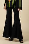 Shahin Mannan_Black Crepe Bell Bottom Pant _Online_at_Aza_Fashions