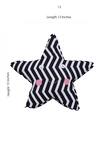 Buy_My Gift Booth_Black Cotton Zig Zag Star Shape Cushion_Online_at_Aza_Fashions