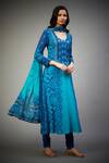 Buy_RI.Ritu Kumar_Blue Embroidered Floral/tropical Round Neck Floral Kurta Set_Online_at_Aza_Fashions