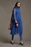 Buy_Ritu Kumar_Blue Kurta Gathered Anarkali Set_Online_at_Aza_Fashions
