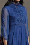 Shop_Ritu Kumar_Blue Kurta Gathered Anarkali Set_Online_at_Aza_Fashions