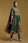 Buy_Ritu Kumar_Green Kurta Floral Print Anarkali Set_Online_at_Aza_Fashions