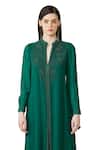 Buy Rohit Gandhi + Rahul Khanna Green Silk, Georgette Sequins, Beads Embellished Kurta And Flared Pant Set Online at Aza Fashions Buy_Rohit Gandhi + Rahul Khanna_Green Silk, Georgette Sequins, Beads Embellished Kurta And Flared Pant Set _Online_at_Aza_Fashions