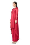Rohit Gandhi + Rahul Khanna Pink Silk, Georgette Embroidery Yoke Embellished Asymmetric Kurta And Pant Set Online at Aza Fashions Rohit Gandhi + Rahul Khanna_Pink Silk, Georgette Embroidery Yoke Embellished Asymmetric Kurta And Pant Set _Online_at_Aza_Fashions