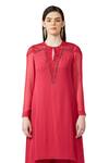 Buy Rohit Gandhi + Rahul Khanna Pink Silk, Georgette Embroidery Yoke Embellished Asymmetric Kurta And Pant Set Online at Aza Fashions Buy_Rohit Gandhi + Rahul Khanna_Pink Silk, Georgette Embroidery Yoke Embellished Asymmetric Kurta And Pant Set _Online_at_Aza_Fashions