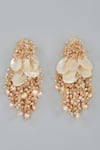 House of D'oro_Peach Semi Precious Stone Ashiana Embellished Earrings_Online_at_Aza_Fashions