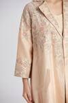 Buy_Megha Bansal_Beige Silk Gulmohar Badami Coat And Anarkali Set_Online_at_Aza_Fashions