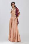 Megha Bansal_Gold Silk Zari Banarasi Shanaz Cape And Sharara Set_Online_at_Aza_Fashions