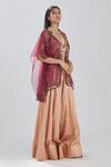 Buy_Megha Bansal_Gold Silk Zari Banarasi Shanaz Cape And Sharara Set_Online_at_Aza_Fashions