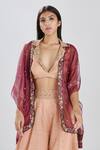 Shop_Megha Bansal_Gold Silk Zari Banarasi Shanaz Cape And Sharara Set_Online_at_Aza_Fashions