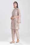 Buy Megha Bansal Pink Organza, Chanderi Floral, Noor Vrit Embroidered Kurta And Pant Set Online at Aza Fashions Buy_Megha Bansal_Pink Organza, Chanderi Floral, Noor Vrit Embroidered Kurta And Pant Set _Online_at_Aza_Fashions