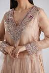 Buy_Megha Bansal_Pink Organza, Chanderi Thread, Sequin And Beads Nayantara Skirt Set _Online_at_Aza_Fashions