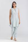 Shop_Megha Bansal_Blue Tulle, Silk Chanderi Dori, Sequin And Bead Ida Embroidered Kurta Pant Set _Online_at_Aza_Fashions