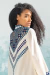 Ikai by Ragini Ahuja_Ivory Cotton Silk Chanderi Applique High Nile Cutwork Circular Dress  _Online_at_Aza_Fashions