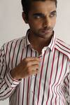 Buy_Kaha_White Italian Cotton Stripe Pattern Shirt_Online_at_Aza_Fashions