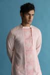 Kaha_Pink Linen Solid Kurta And Pant Set  _Online_at_Aza_Fashions