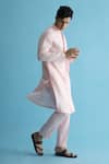 Buy_Kaha_Pink Linen Pintuck Aurettap Detail Kurta With Pant  _Online_at_Aza_Fashions