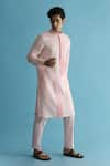 Buy_Kaha_Pink Linen Pintuck Aurettap Detail Kurta With Pant  _at_Aza_Fashions