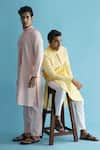 Buy_Kaha_Pink Linen Pintuck Aurettap Detail Kurta With Pant  