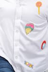 Darleen Kids Couture_White Cotton Satin Embroidered Sequins Shirt _Online_at_Aza_Fashions