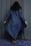 Buy_Krishna Mehta_Blue Chanderi Printed Asymmetrical Tunic_Online_at_Aza_Fashions