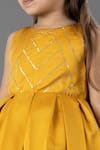 Darleen Kids Couture_Yellow Silk, Satin, Taffeta Sequins Celina Dress _Online_at_Aza_Fashions