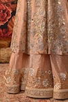 Shop_Moledro_Pink Embellished Foil Scoop Neck Chah Sheer Panelled Anarkali Skirt Set _Online_at_Aza_Fashions