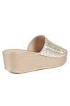 Buy_Vanilla Moon_Gold Metallic Woven Wedges_Online_at_Aza_Fashions