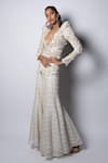 Buy_Ritika Mirchandani_Ivory Net Embroidery Bead V Siriy Abstract Floral Kurta And Sharara Set  _Online_at_Aza_Fashions