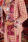 Buy_Betrue_Pink Handloom Cotton, Silk Embroidery Geometric And Floral Print Blazer _Online_at_Aza_Fashions