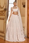 Buy Seema Gujral Ivory Net Beads, Embroidery Square Neck Scallop Bridal Lehenga Set Online at Aza Fashions Buy_Seema Gujral_Ivory Net Beads, Embroidery Square Neck Scallop Bridal Lehenga Set _Online_at_Aza_Fashions