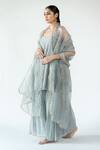 Nirjara_Grey Organza, Silk Zari, Embroidery Gauhar Odhani _Online_at_Aza_Fashions