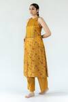 Shop_Nirjara_Yellow , Silk, , Embroidery Shalimar Kurta And Pant Set _Online_at_Aza_Fashions
