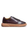 Dmodot_Brown Upper Material Scuro Marrone Leather Sneakers_Online_at_Aza_Fashions